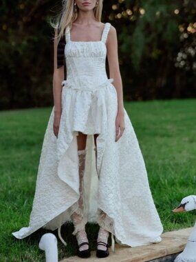 $962 NWT Ivory For Love And Lemons “Clair” Gown Wedding Dress Sz Small